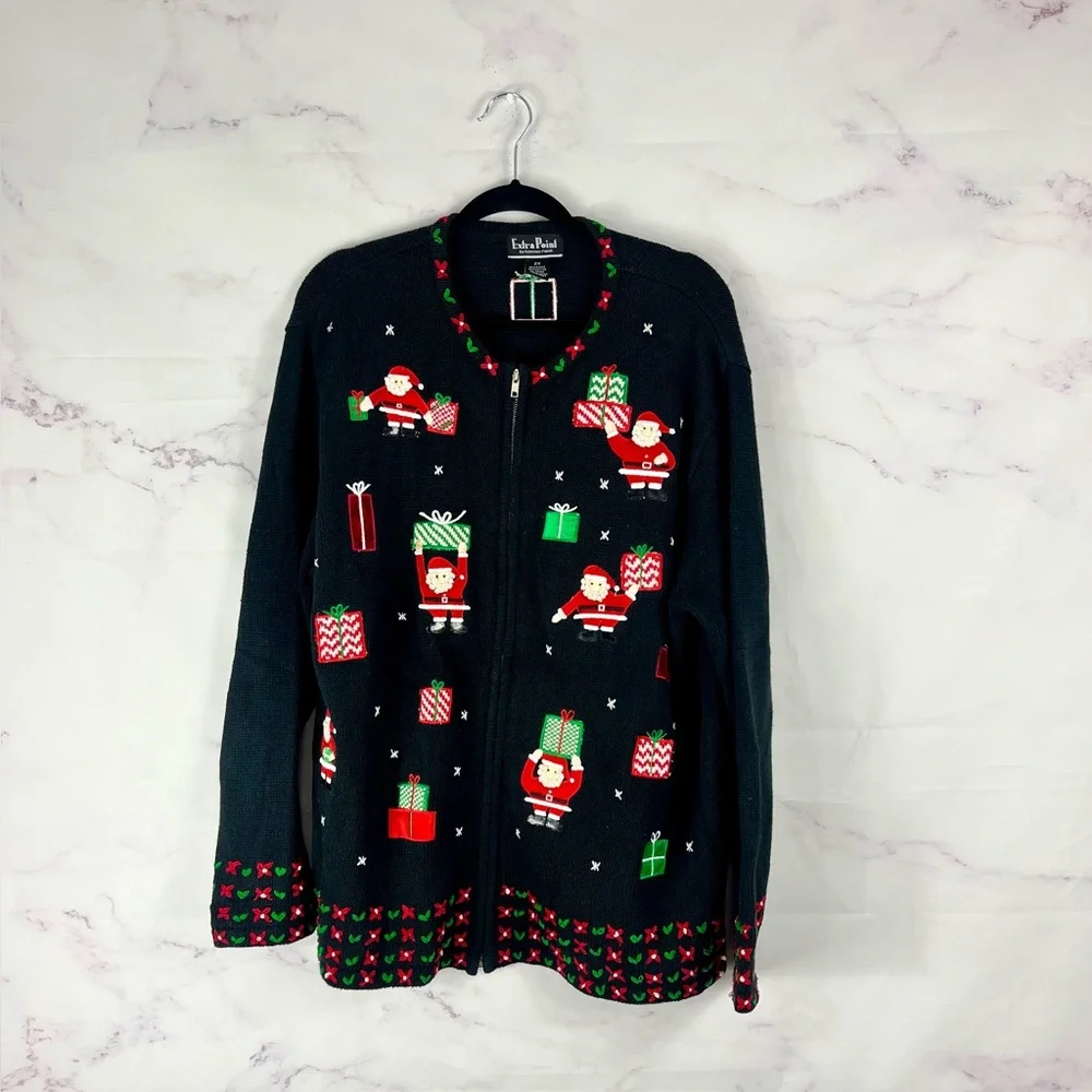 VINTAGE Y2K Embroidered Sweater Cardigan